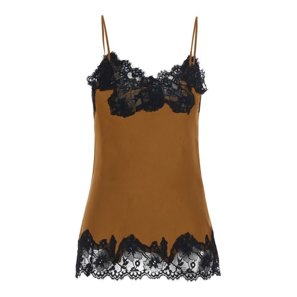 Gold Hawk Women V-Neck Top With Spaghetti Straps In Black Satin Fabric For Women